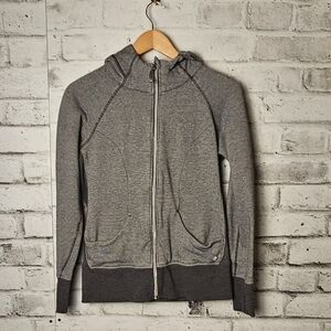90 Degree Grey Zip Up Hoodie Athletic Fitted Jacket Womens Size Medium